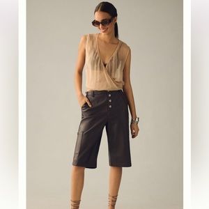 NWT Avec Les Filles Faux Leather Shorts